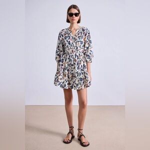 Apiece Apart MINI MITTE DRESS in Garden Floral Cream